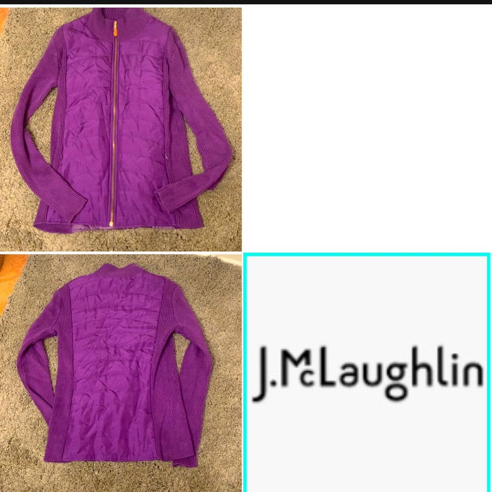 J McLaughlin purple sweater jacket full zip worn once